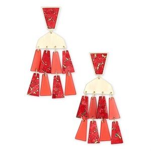 Kendra Scott Rechelle Statement Earrings- Red Mix